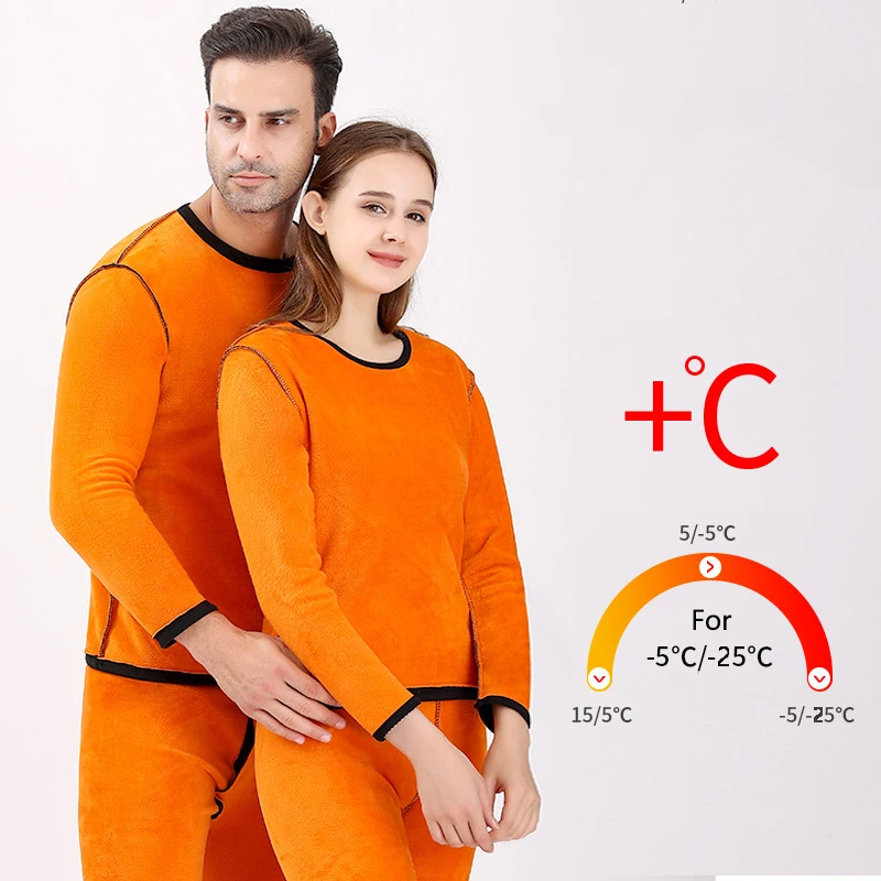 Winter Thermal Underwear Women Men Long Johns Fleece Thick Warm Lingerie For Women Thermal Clothing Warm Pants Thermo Underwear