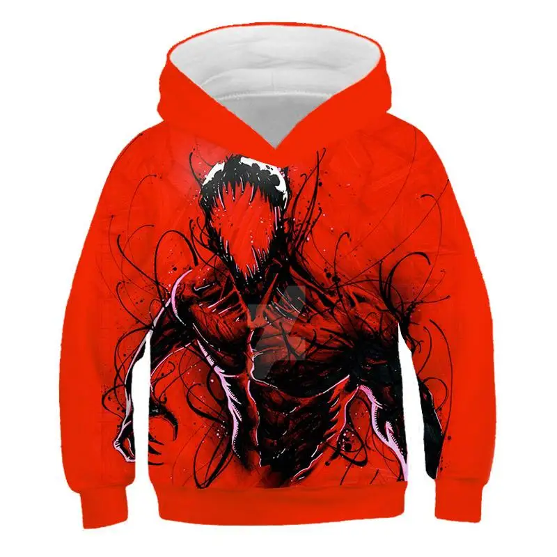 Толстовка с объемным принтом Marvel Symbiosis venom для мальчиков и девочек, забавный стиль, толстовка г., Детская Новейшая модная толстовка с капюшоном с 3d принтом