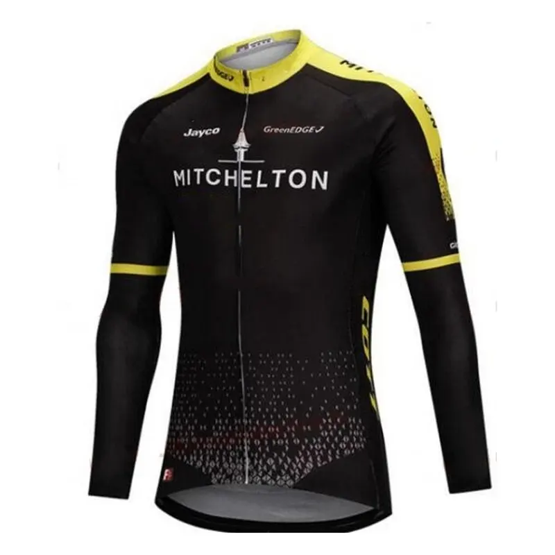 

2019 winter thermal fleece pro team mitchelton long sleeve cycling jersey cycle maillot warmer MTB cycle cloth Ropa ciclismo