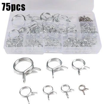 

75Pcs Spring Clamp Stainless steel Clip Assortment Replacement Set Car