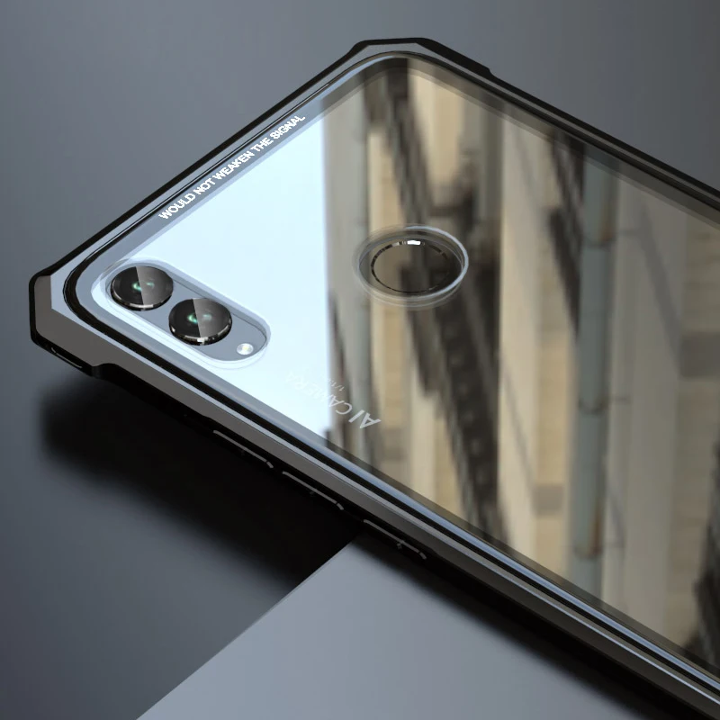 Роскошный металлический чехол-бампер для huawei Honor 8X Max, прозрачная задняя крышка из закаленного стекла для huawei Honor 8X Max, чехол 8 X