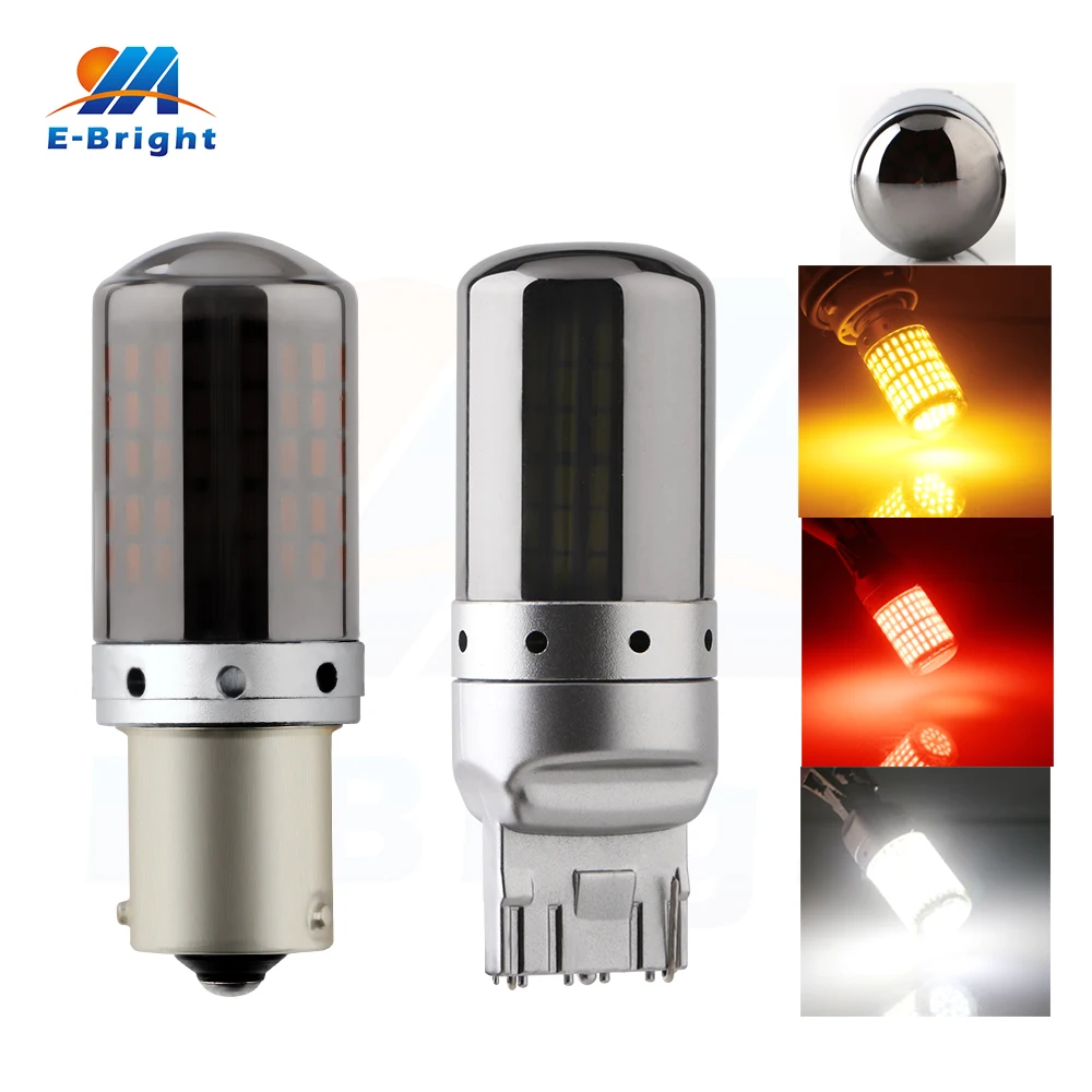 10PCS New S25 1156 BA15S P21W/BAU15S PY21W/T20 7440 W21W LED Turn Signal Light Bulb Canbus Error free No Hyper Flash Amber 144SM |