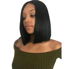 8-1" короткий боб парик в человеческих волос парики 13*6 глубокая часть человеческих волос тупые прямые кружева передний парик для черных женщин отбеленные узлы