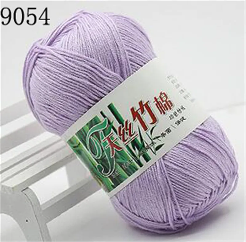 a9054 1 шт./50 г пряжа из натурального бамбукового хлопка, мягкая пряжа для вязания крючком, детская пряжа для вязания, шерстяной шарф, ручная вязка, вязаная своими руками - Цвет: a9054
