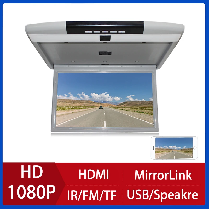 Monitor Auto Da Soffitto 15.6'' - 1080P, MP5, USB, FM, Ribaltabile - Foto 4