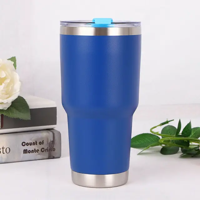 30oZ 1000ml Tumbler Vacuum Double Wall Insulation Travel Coffee Mug Insulated Stainless Steel Thermal Cup Water Bottle Deep Blue