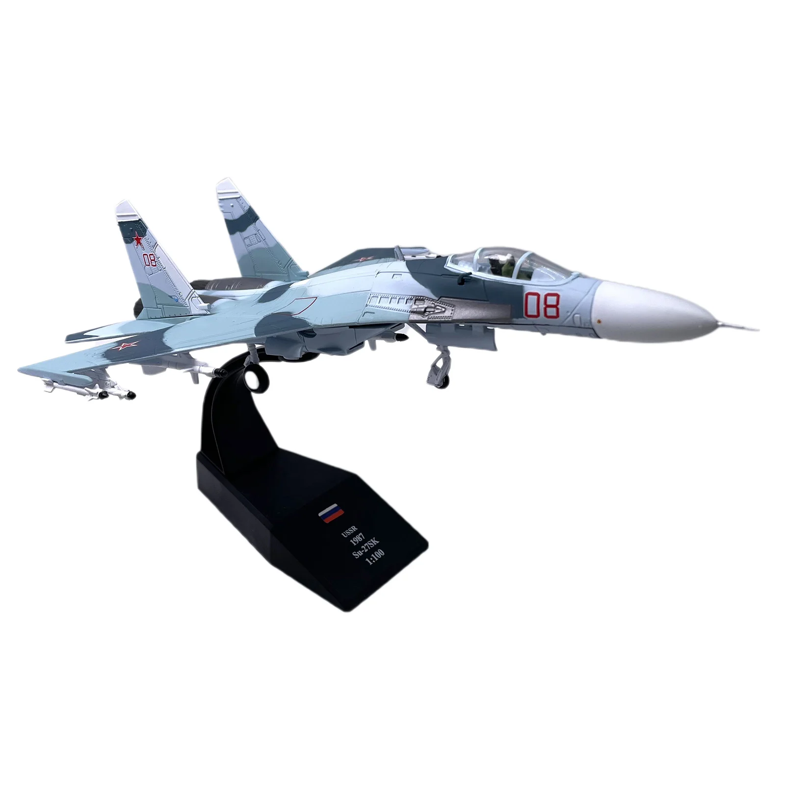 Russian Sukhoi Su-27 Plane Model Airplane Model Aircraft Model 1/100 Scale Diecast Alloy Airplanes Planes Collection