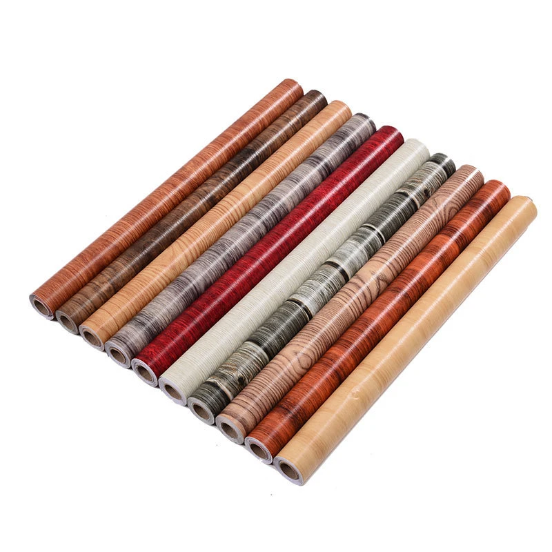Self-Adhesive PVC Waterproof Wood Grain Wallpaper Rolls Kitchen Stickers Furniture Wardrobe Table Wall Papers Home Decor 6