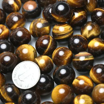 

Natural Yellow Tiger Eye Stone Ball Crystal Ball Diameter 16~22mm Natural Tiger Eye Stone Ball