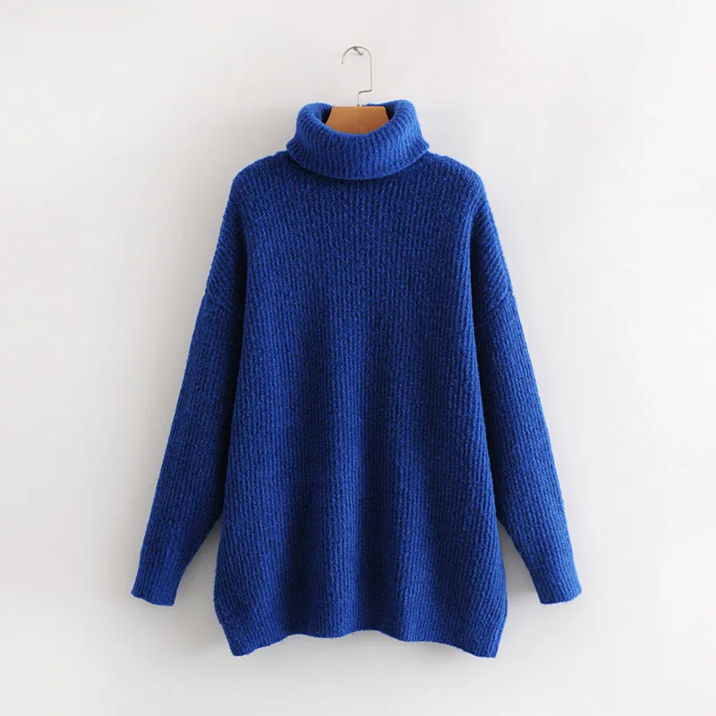 

Women Basic Knitted Sweater Female Solid Turtleneck Collar Pullovers Autumn Winter Warm 2020 New Arrival
