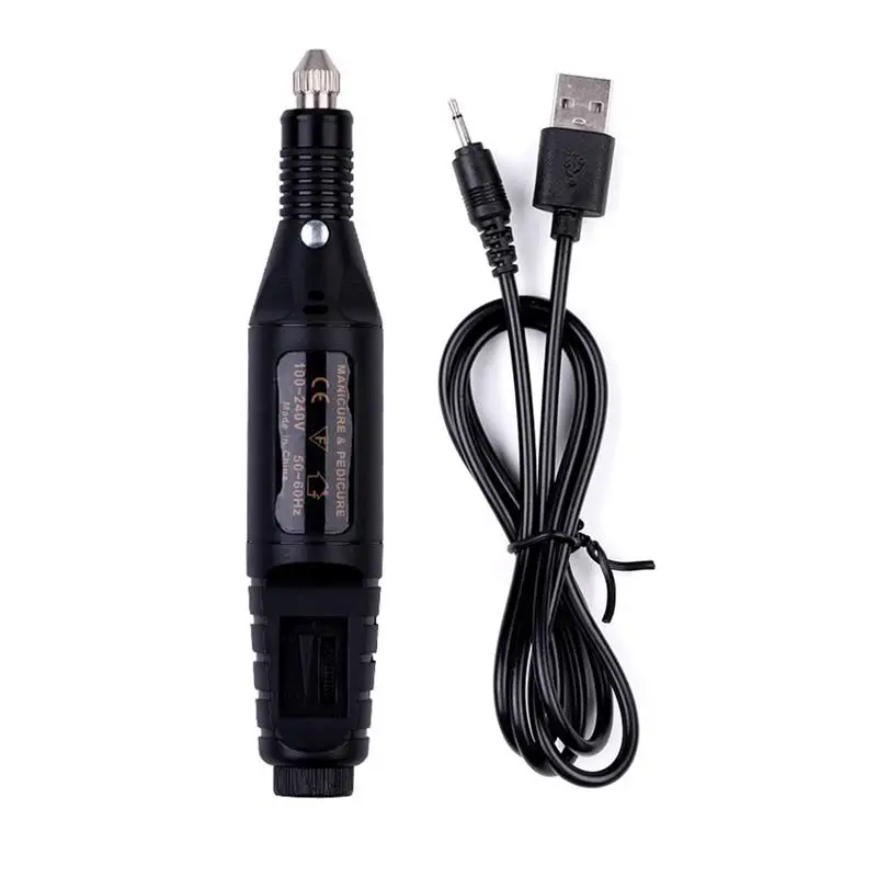 1 шт. USB полировщик для ногтей шлифовальная сверлильная ручка портативная ручка для маникюра электрическая маникюрная дрель многофункциональный инструмент для дизайна ногтей