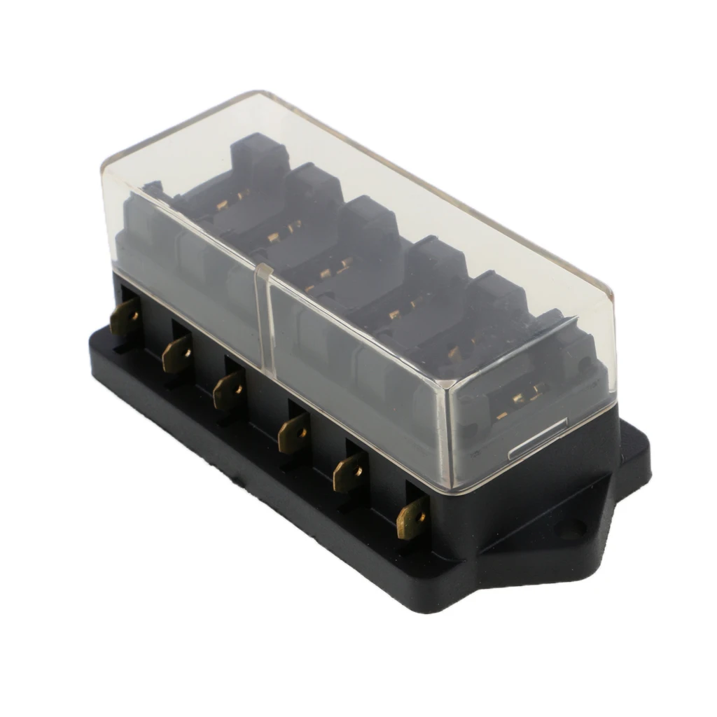 12V 24V voltios Base de 6 vías Entrada Trasera Soporte Caja de Fusible de cuchilla estándar Kit de coche furgoneta