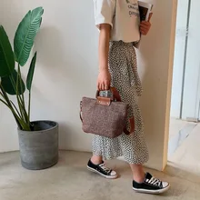 National Style Woven Shoulder Bag Ladies Acrylic Bracelet Handbag Casual Summer Quality Bag women