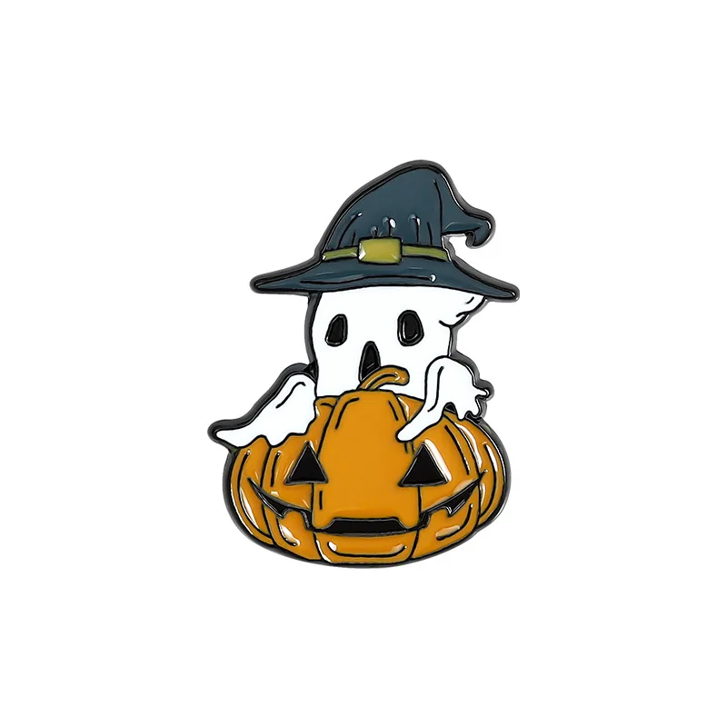 Halloween Horror Fantasma Rosto Gritando Crânio Emblemas Esmalte Pinos  Broche Medalhão para Roupas Lapela Pinos Mochila