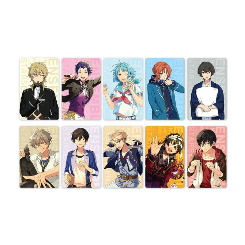 

10pcs Anime ensemble stars Card Stickers Waterproof Scrub Card Sticker Kids Sticker Toys for Kids Collection Gift