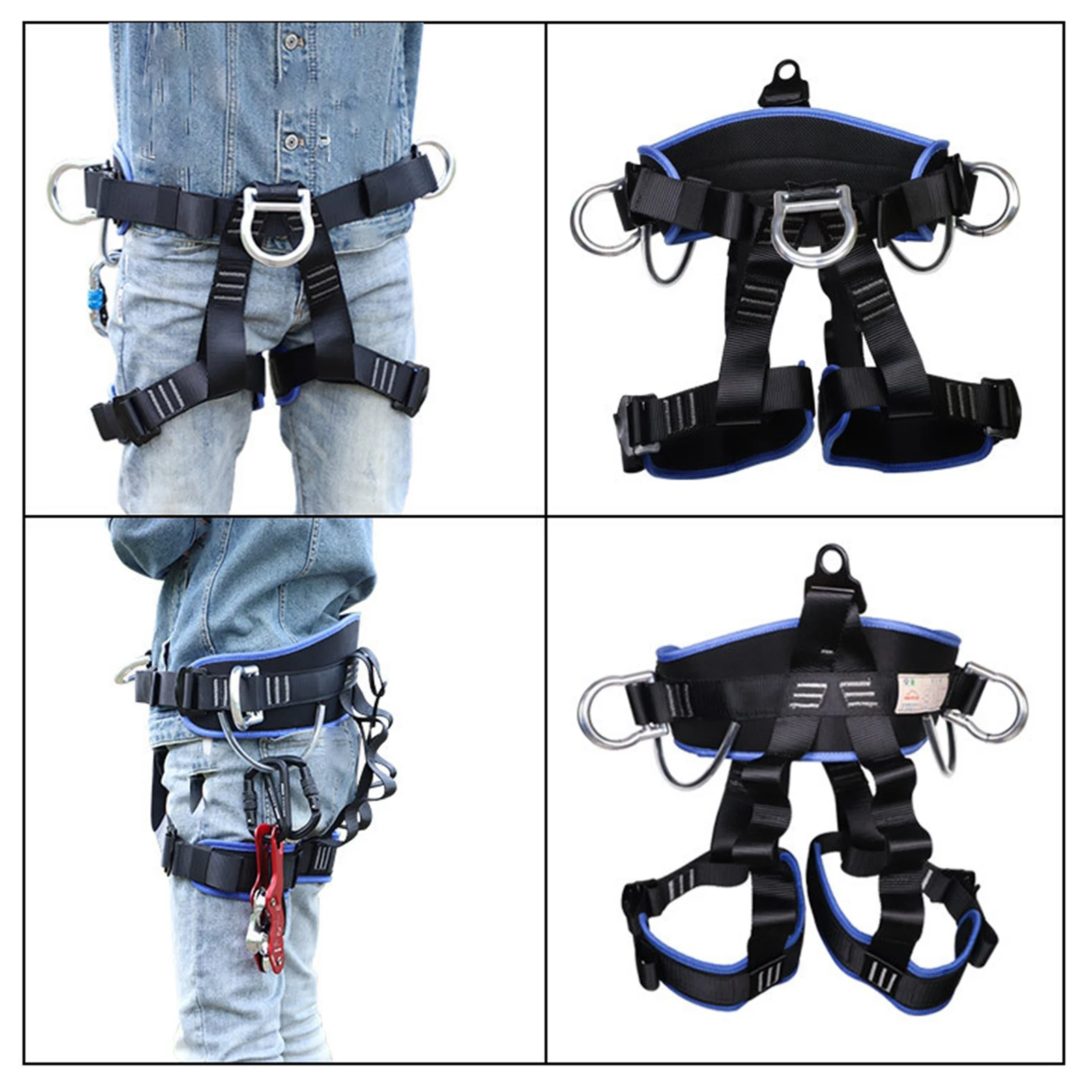 Professional Thicken Safety Tree Rock Climbing Harness Gear Half Body Wider Seat Belt Repelling Roof Safeguard Training