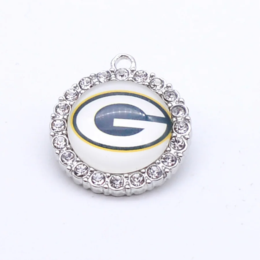 Серебряные подвески, стразы, амулеты Green-Bay Packers, амулеты для браслета, ожерелья для женщин, мужчин, фанатов футбола, Paty Fashion - Окраска металла: Коричневый