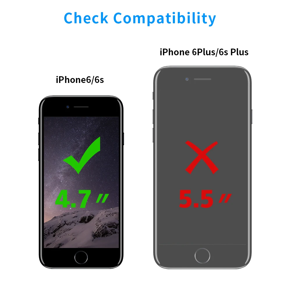 DERY Battery Case for iPhone 6 6s 3200mAh Wireless Charging Battery Case Compatible with iPhone 6 6