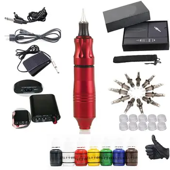 

Complete Fog Secant Eyebrow Tattoo Machine Power Supply Foot Pedal Needles Kit