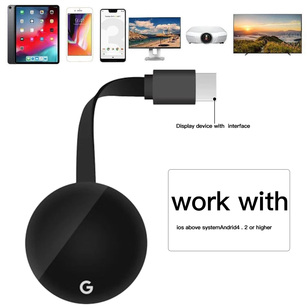 TV Stick 2.4/5G Wifi 1080P G7S Display Receiver For Google Chromecast 3 Anycast TV Receiver HDMI Miracast Dongle For IOS Android