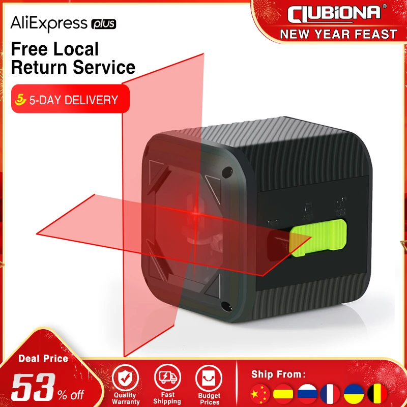 Clubiona 2021 New 2 Lines Laser Level Self leveling Green and Red Beam Horizontal and Vertical Cross Line with Magnetic Bracket|Laser Levels| - AliExpress