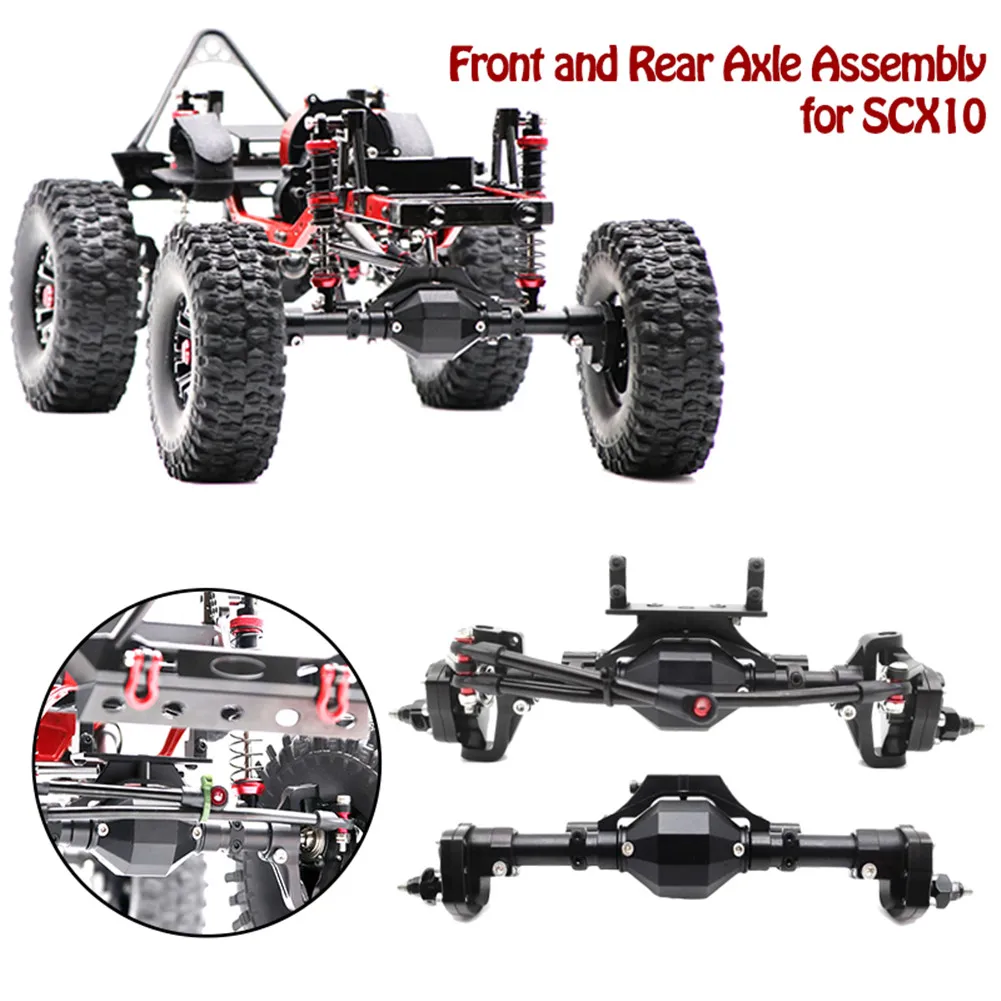 

Remote Control Climbing Car Front and Rear Axle Upgraded Metal Frame Universal Axle Assembly RC Car Accessories for SCX10