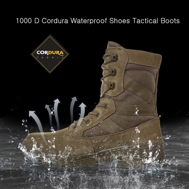 Military Tactical Combat Boots Split Grain Leather Layer Airsoft Equipment