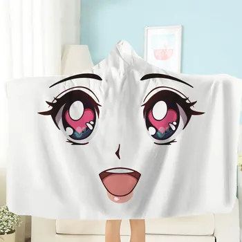 

Warm Plush Throw Blanket Girly Eyes Eyelash Sherpa Fleece Blanket Teens Wearable Hoodie Blanket on Sofa Christmas Gift Blanket