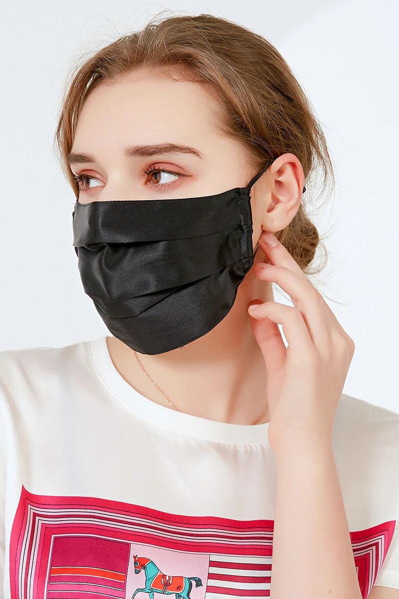 SuyaDream Women Silk Mask Natural Silk UV Protection Adult Face Mask for Women and Men Outdoor Washable