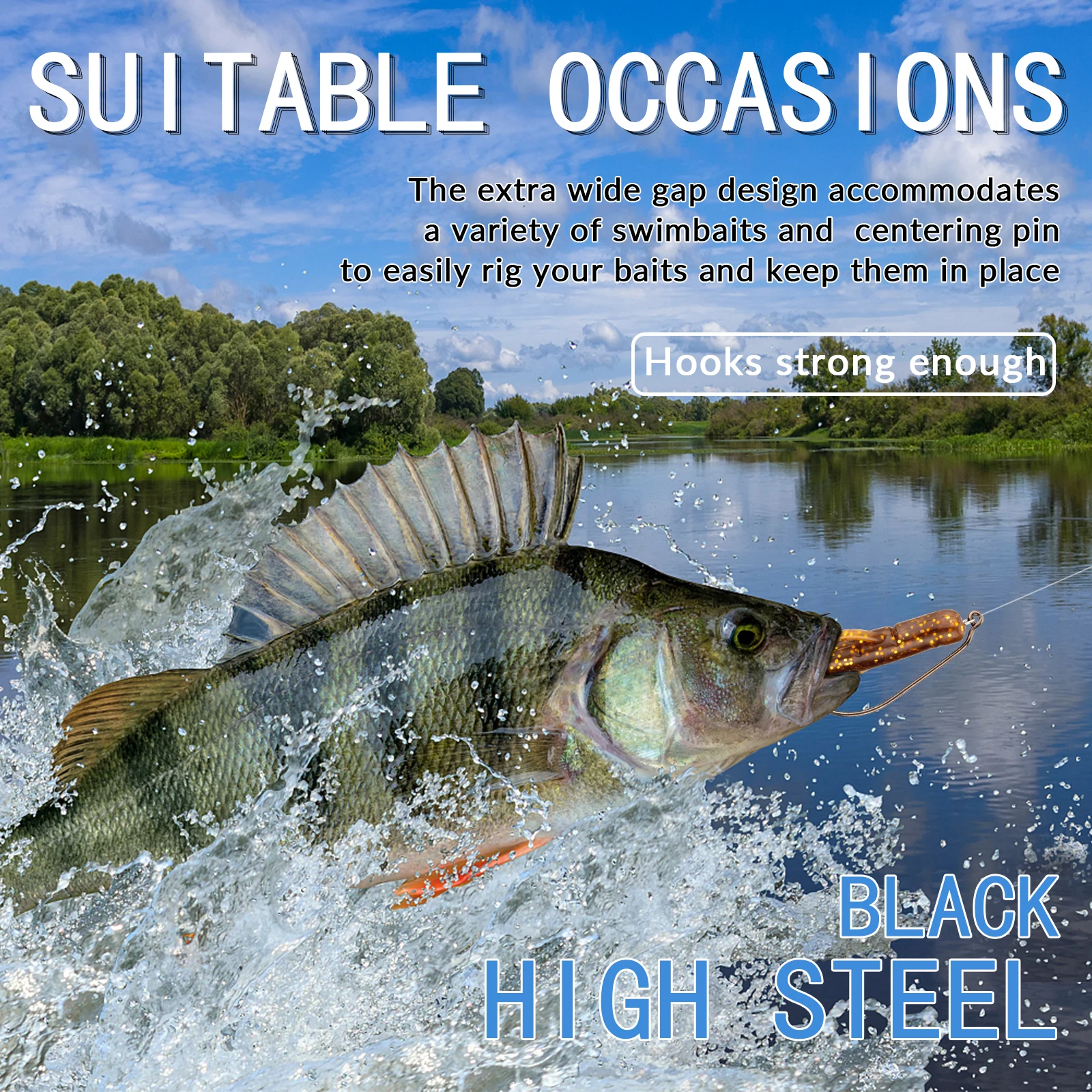10pcs/lot High-carbon steel Fishing hook 1/0#-5/0# Crankbait Fishhook  Spring Lock Pin Barbed Hooks Soft Bait Fishing Accessories