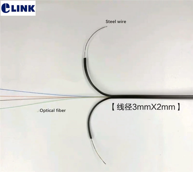 

Ftth прямой кабель 1000mtr 2 стальная проволока 4 ядра G652D 2*3 мм оптическое волокно черный белый 2 км/рулон внутренний кабель-бабочка ELINK