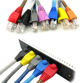 

20PCS Multicolour RJ-45 CAT6 CAT5e Adapter Cap Ethernet Network Cable Connector Protective Sleeve