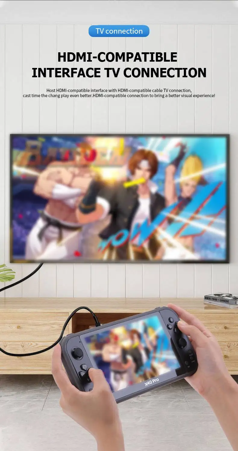 X40Pro 7 inch 16G classic retro dual handheld dual rocker video game console inch HD large screen handheld TV game console