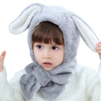 

Rabbit Ear Baby Earflap Hat Toddler Girls Warm Winter Cap Thickened Polyester Fabric Soft and Elastic Beanies for Sweet Princess