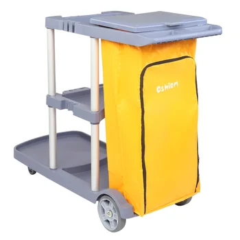

1 PC Practical Portable Short Platform Silent Roller Wheel Janitorial Cart Janitor Caddy for Office School Hotel