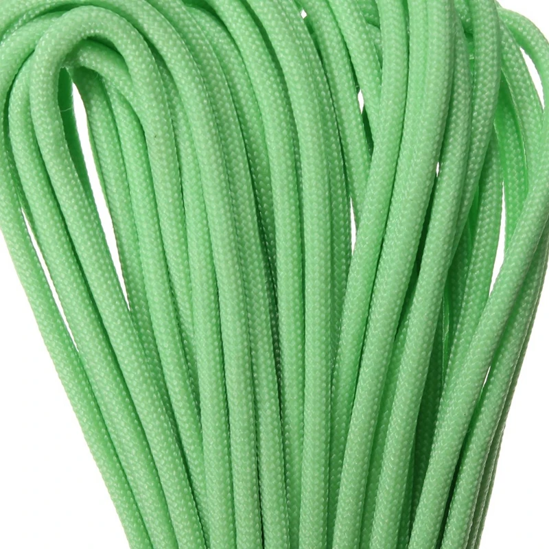 ABLB-550Lb Paracord Parachute Cord Nylon Luminous Glow in the Dark 9 Core Strand green