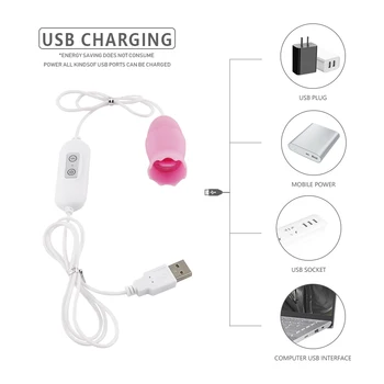 EXVOID Tongue Egg Vibrator 12 Speeds G-spot Vagina Massager Oral Licking Vibrators Clitoris Stimulator Adult Sex Toys for Women 6