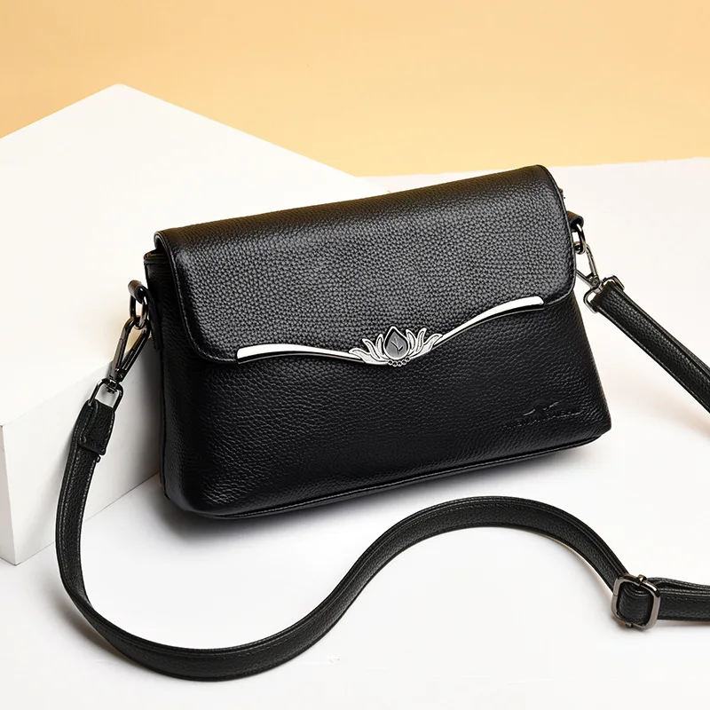 

Cowhide Bag 2019 New Style Korean-style-Style Fashion ruan pi bao Simple Women's Handbag Shoulder Leather Bag