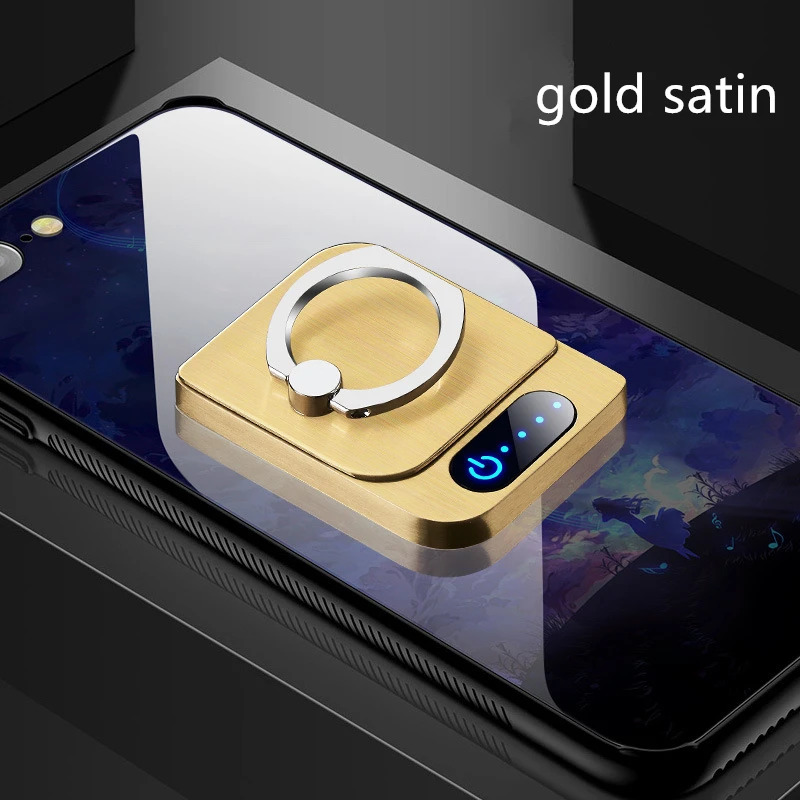 gold satin 360 вращающееся Индукционное кольцо Зажигалка-пряжка огнестойкий материал смелый Электрический нагревательный вольфрамовый провод умный чип USB зарядка - Цвет: gold satin