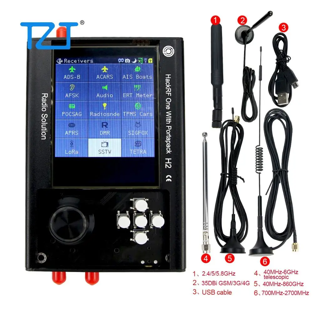 3.2inch PortaPack H2 HackRF 5pcs Antennas  Data