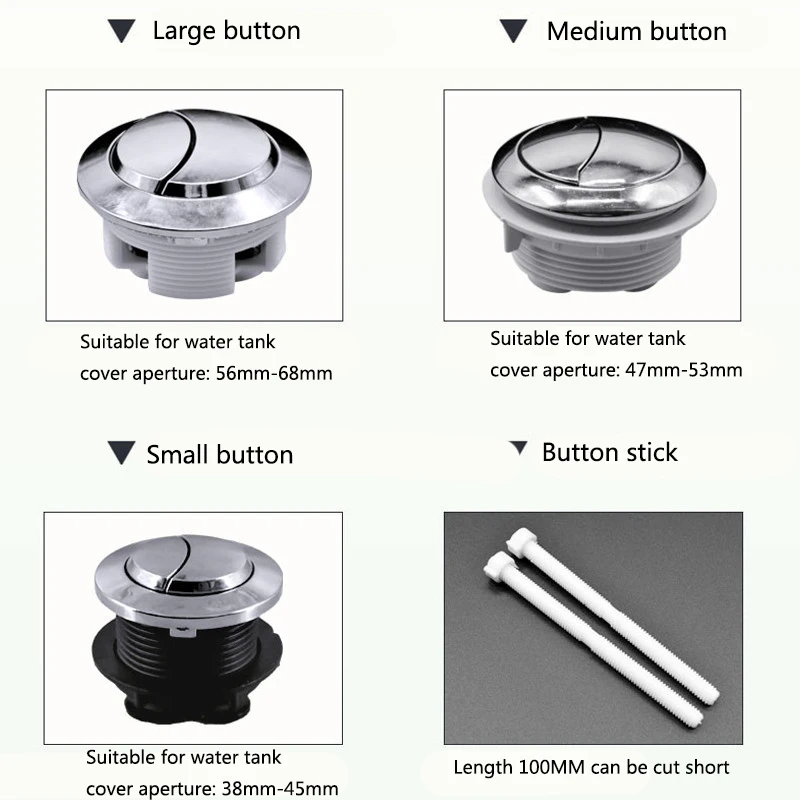 Bathroom toilet tank accessories Double push button switch One-piece flush toilet push valve