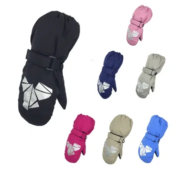

Winter Children Print Cartoon Thickening Snow Warm Ski Gloves Kids Windproof Waterproof Non-slip Long-sleeved Mitten