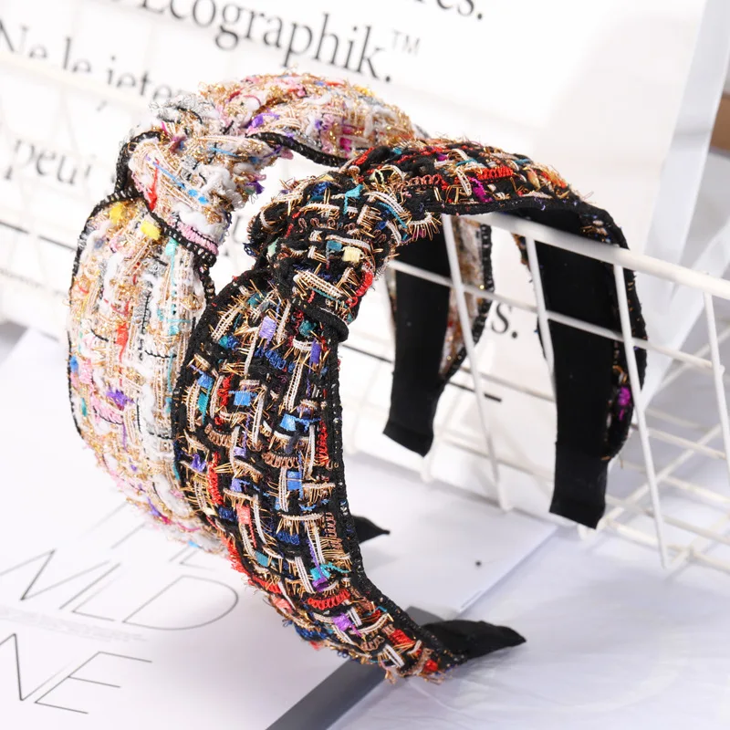 

Korea Fashion Knotted Hairband Retro Elegant Wide Headband Bezel for Women Girls Hair Hoop For Lady Hairbands Hair Accessories