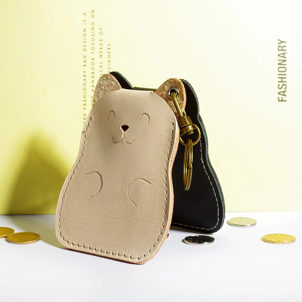 Skeleton skin Creative Genuine Leather Transit Card Bus Subway Card Cover Keychain Students Meal