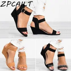 Zpcailt/модные сандалии 2019 г. Новые летние сандалии с каблуком женские летние босоножки на высоком каблуке Большие размеры 34-43