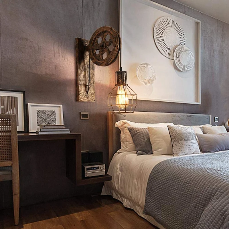 Kaufen Heißer XD Retro Loft Licht Anhänger Suspension Licht Heben Pulley Wand Lampe Restaurant Gang Pub Cafe Licht Bh Leuchte laterne