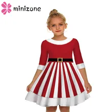 Г. Рождественское платье Санты милое платье для девочек с рукавами «Семь» и «четверть» вечерние платья с круглым вырезом хлопковый комплект с красным платьем