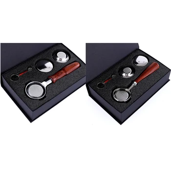 

58MM Stainless Steel Double Ear Coffee Machine Handle Bottomless Filter Portafilter Universal Wooden E61 Coffee Tools