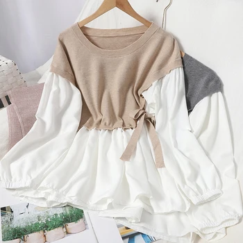 

HELIAR Women T-shirts Tees Plain Solid Knitted Long Sleeve Casual O-neck TEES Fall Knitted Tops For Women 2020 Autumn