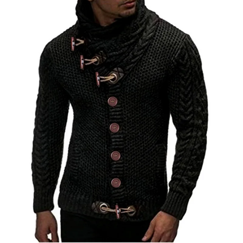 Мужской однотонный кардиган pull homme повседневный теплый вязаный джемпер пальто